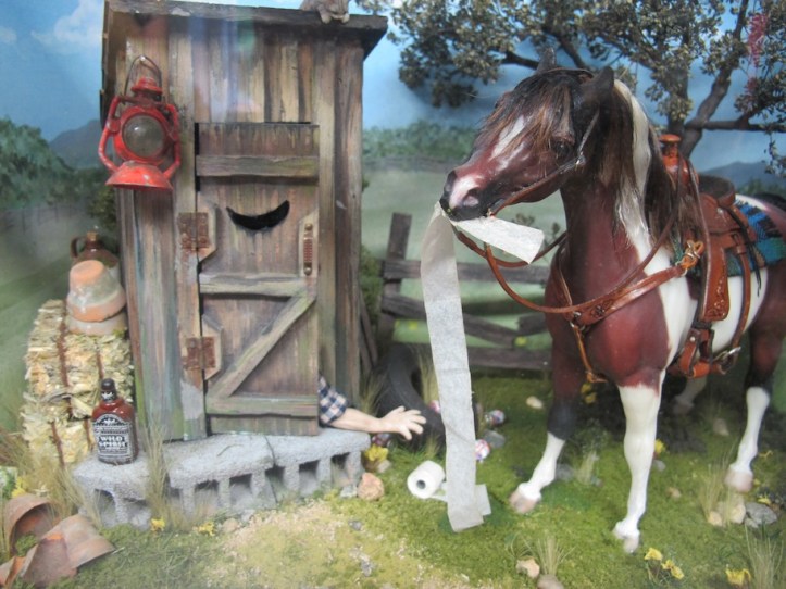 Outhouse and horse